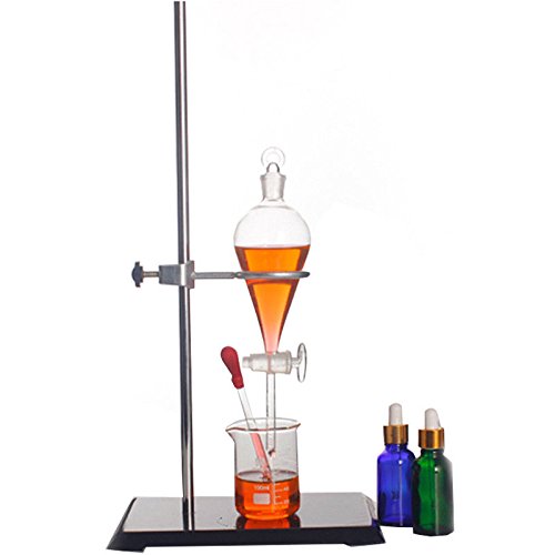 Kit de destilación de aceite esencial de laboratorio, purificador de agua, kit de cristalería con embudo separador, tubo condensador