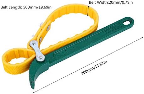 Wal – Llave de filtro de aceite tipo cinturón frontal, portátil, para reparación de automóviles, herramienta manual de reparación resistente (12
