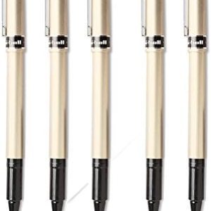 uni-ball Bolígrafos de punta fina de lujo, 5 bolígrafos de tinta negra (60052) uni-ball Bolígrafos de punta fina de lujo, 5 bolígrafos de tinta negra (60052)