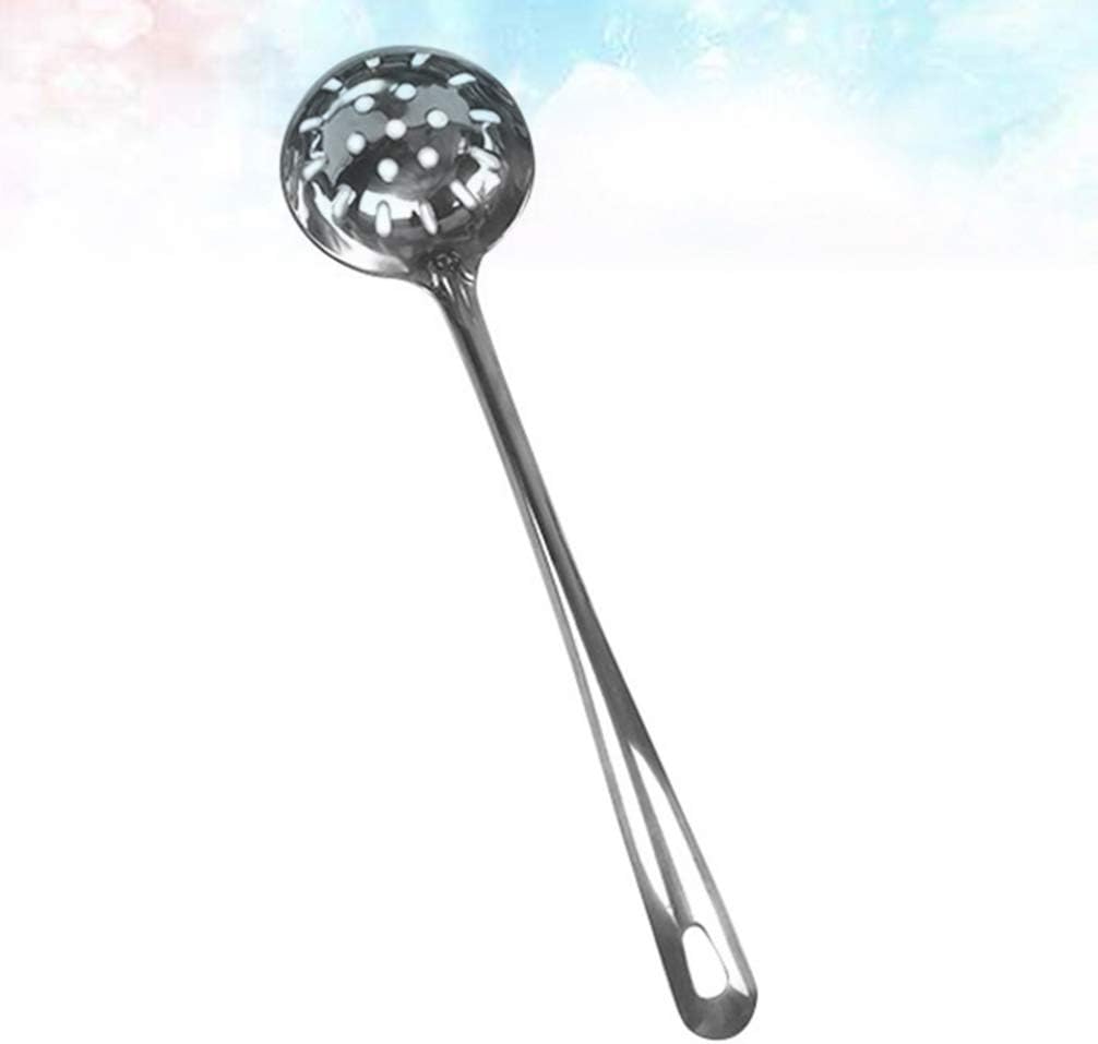 Cabilock Colador de acero inoxidable Skimmer Cocinar Cucharón ranurado Cucharón de sopa Cuchara de acero inoxidable Cuchara de servir alimentos