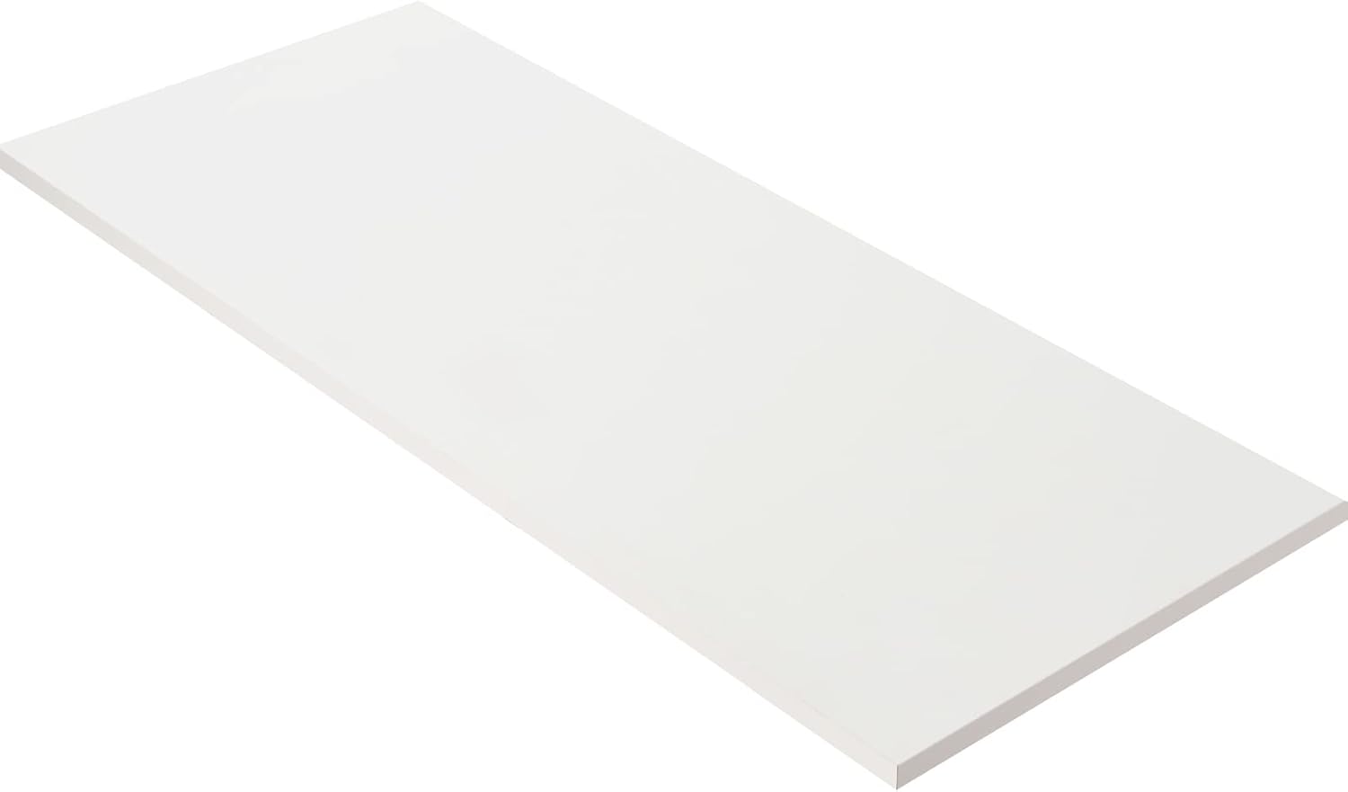 Kaboon Mesa blanca de 55 x 24 pulgadas, mesa de madera de una pieza para escritorio de pie, encimera laminada, tablero de madera reversible solo
