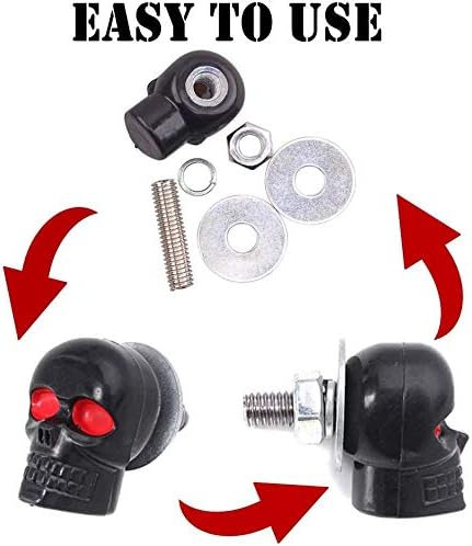 Venveal Skull – Tornillos universales para placa de matrícula de automóvil y motocicleta, tornillos de marco de matrícula 3D de acero inoxidable con