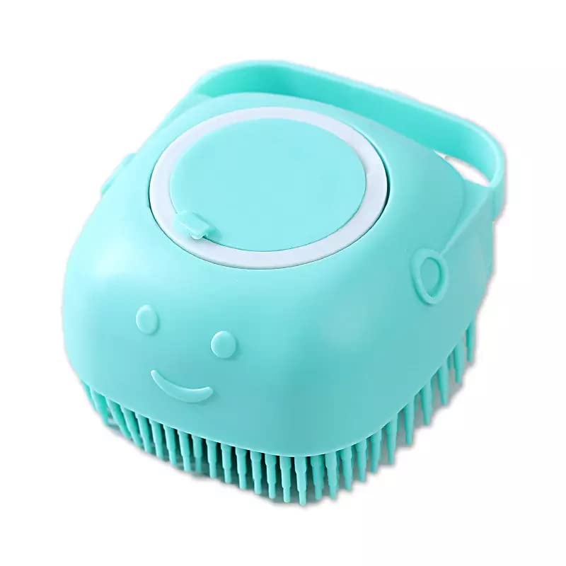 Cepillo de baño para perros y gatos, hecho de silicona suave, cepillo de masaje para mascotas, con dispensador de champú, adecuado para perros y