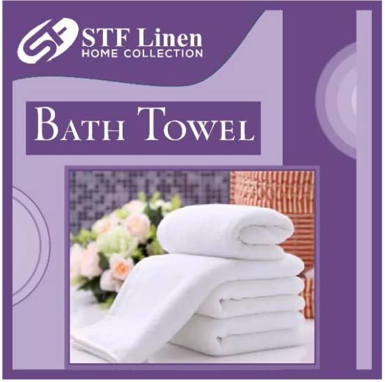 STF Paquete de 6 toallas de baño blancas de hotel a granel de 24 x 48 pulgadas, 100% algodón, económicas y económicas para usos comerciales,