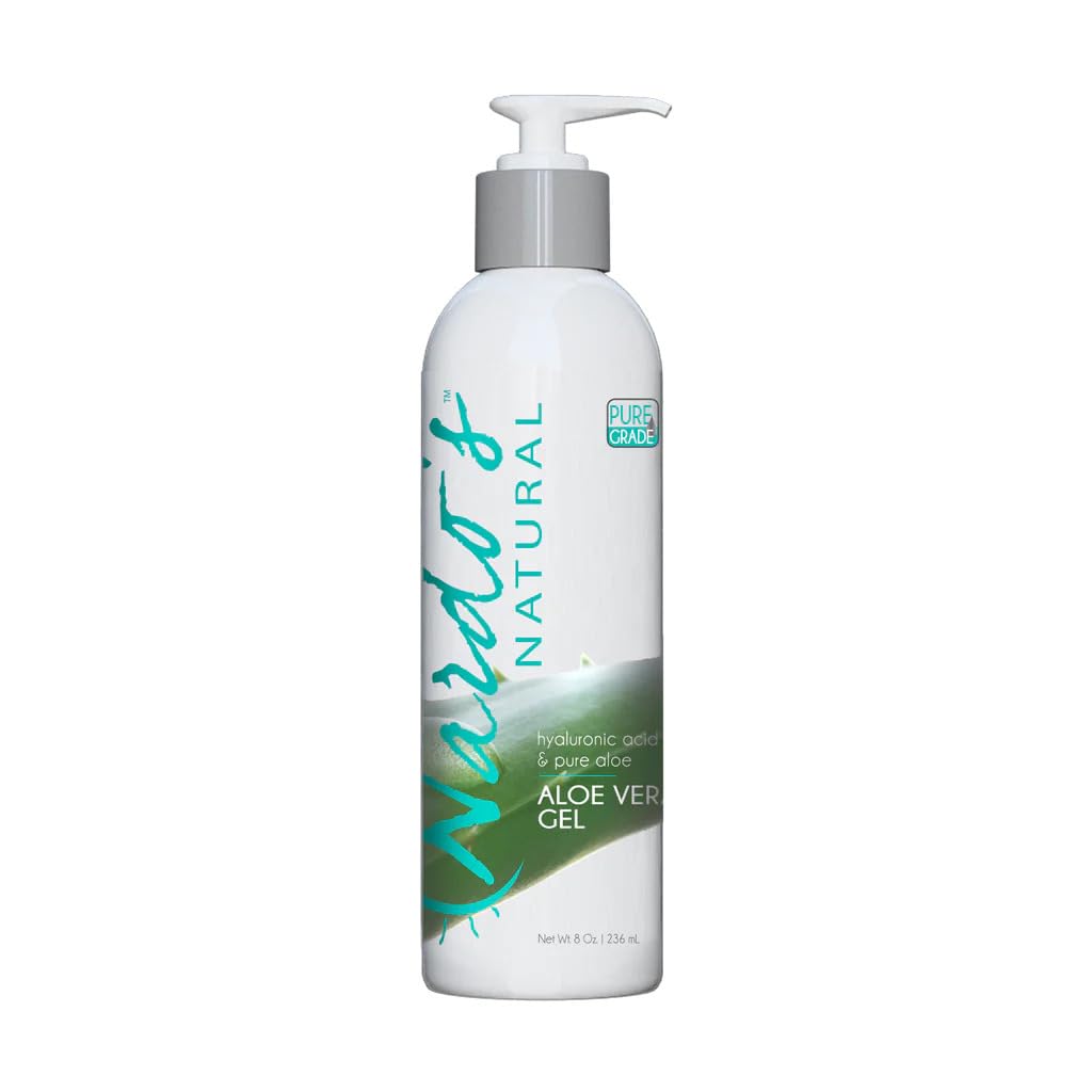 Nardo’s Natural Gel de aloe vera de 8 onzas, gel hidratante de hojas para cara, cabello, piel seca y cuero cabelludo, alivio de quemaduras solares,