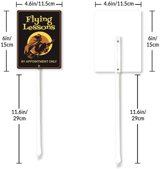 Letrero de Halloween para patio, lecciones voladoras, letreros decorativos para jardín, estacas de aluminio para exteriores, para fiestas de