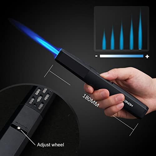 PROMISE Encendedor de antorcha de butano, recargable para bolígrafo, encendedor de butano ajustable con llama de chorro para parrilla, barbacoa,