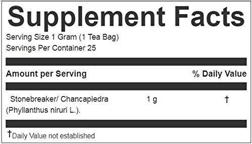 Hanan Peruvian Secrets Té de hierbas Chancapiedra  Rompepiedras 100% natural  25 bolsas de té  Ayuda a promover la función renal normal de forma