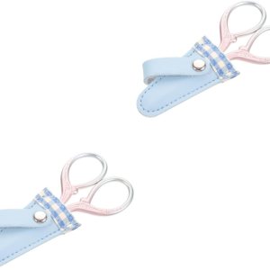 COHEALI Juego de 2 tijeras para álbumes de recortes, suministros de bordado a mano, protector de cuero, caja de costura Tijeras de Costura para COHEALI Juego de 2 tijeras para álbumes de recortes, suministros de bordado a mano, protector de cuero, caja de costura Tijeras de Costura para
