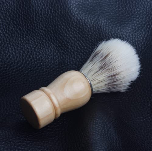 WOIWO Cepillo de espuma para jabón de afeitar, cepillo de espuma de afeitar, cepillo de peluquero, cepillo de madera de espuma de 1 Uds