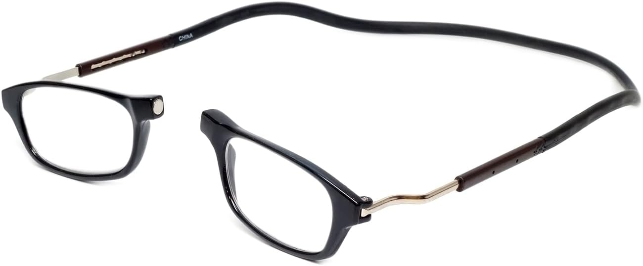 Calabria Lentes de lectura con puente magnético a presión para conectar al frente y lentes transparentes o azules para hombres y mujeres alrededor