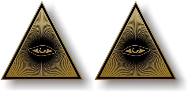 2 calcomanías doradas de 4 pulgadas, diseño de ojo egipcio Illuminati Ojo de Providencia del Antiguo Egipto Ojo de Horus, Tarot místico Amón,