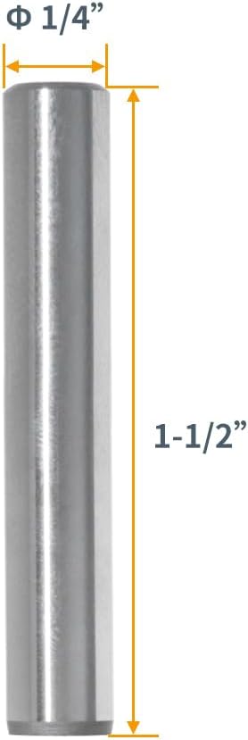 POWERTEC 71475-P2 – Pasadores de acero endurecido de 14 pulgadas x 1-12 pulgadas, tratados térmicamente y con forma precisa para una alineación