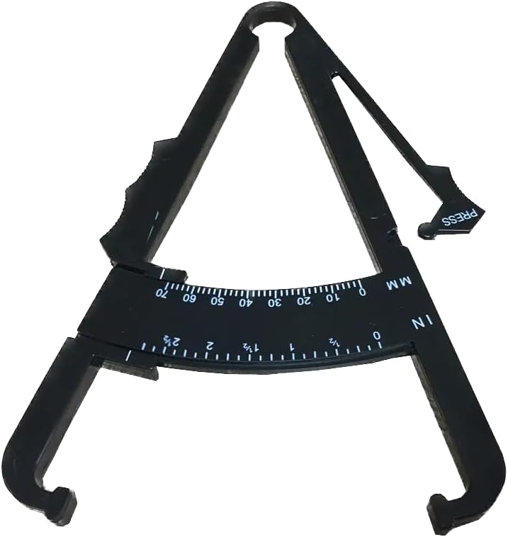 Calibre de grasa corporal de 2.756 in (2.75 pulgadas) para mediciones precisas de pliegues en la piel, herramienta de medición de grasa corporal de