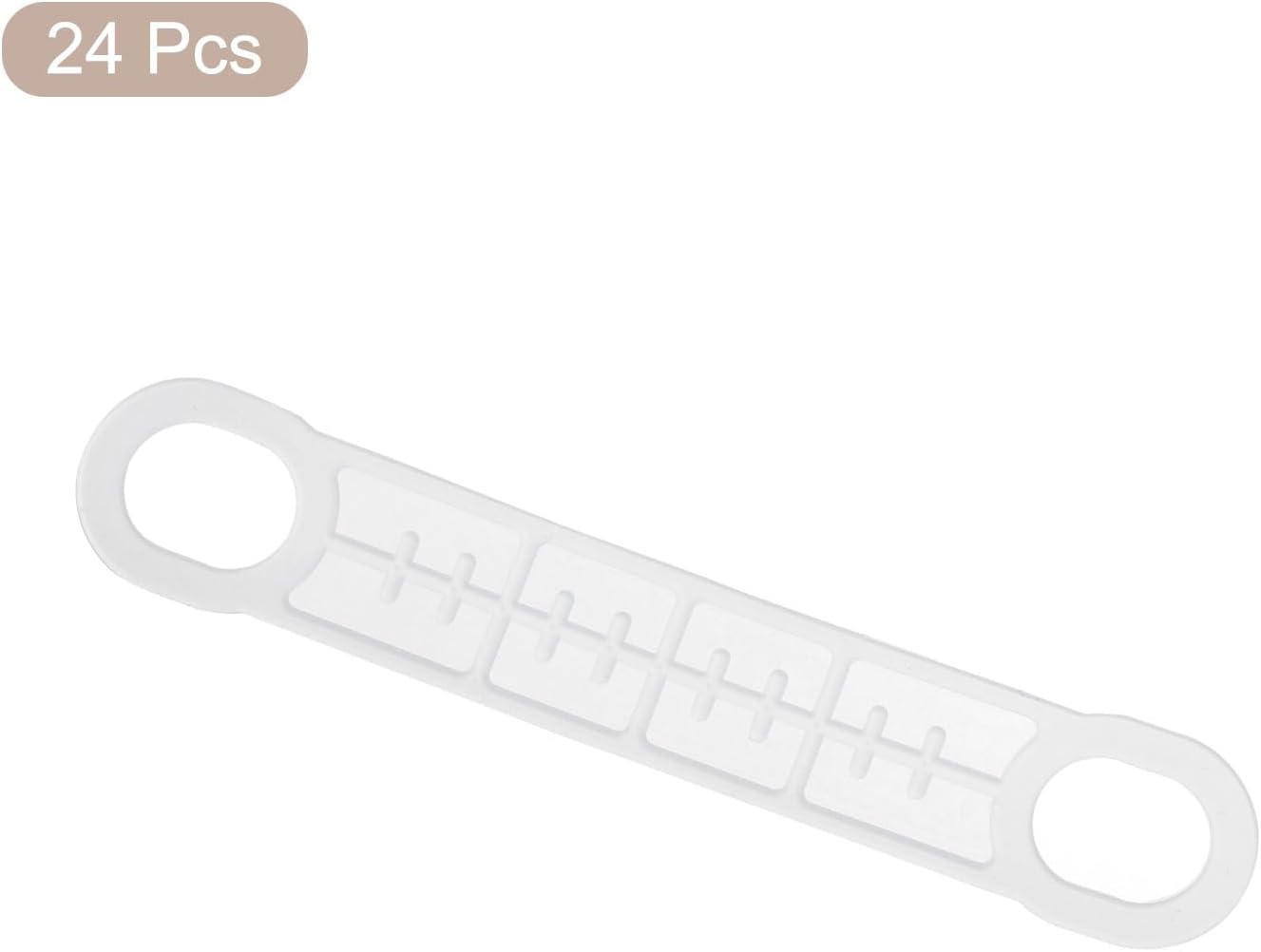uxcell 24 tiras adhesivas de silicona antideslizantes para colgar ropa para perchas de madera y plástico, lechoso (4.65 x 0.79 pulgadas)