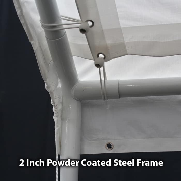 KING CANOPY HC1820PC Toldo de 18 pies x 20 pies, Hércules, 8 patas, blanco