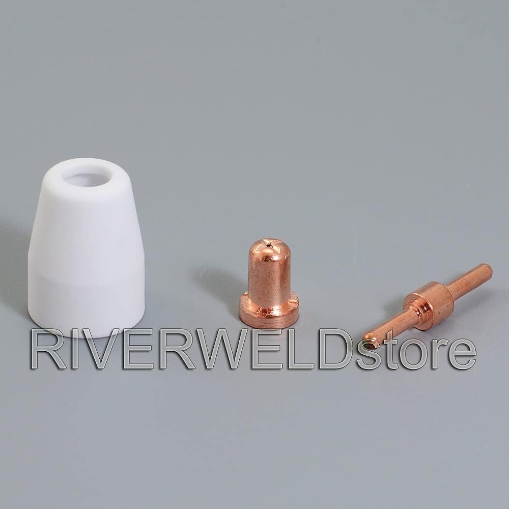 RIVERWELD 60pcs ESAB L-TEC PT-31 JG-40 WSD-LG40 Electrodo de plasma 18205L Consejos Boquilla 18866L Extendido Escudo Sudario Copa 18204 Kit Fit