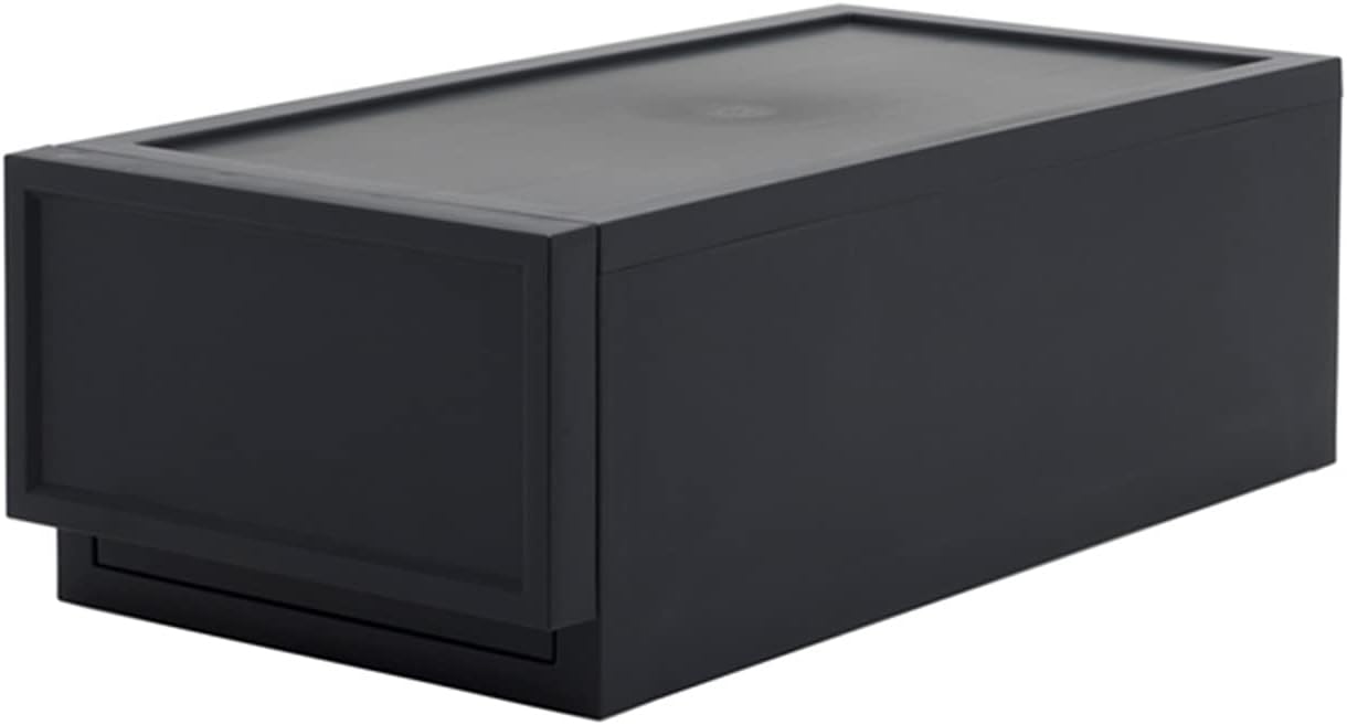 ASTAGE  Cajón de almacenamiento, cajón modular apilable, almacenamiento de plástico, bloque de cajones  Negro pequeño A