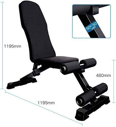 Banco de pesas ajustable, banco de entrenamiento de fuerza, banco de gimnasio para vertical, inclinación, declinación y ejercicio plano, color negro