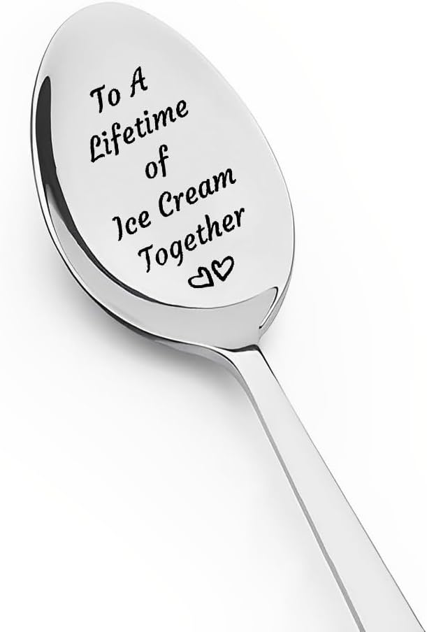 Cucharas de helado de regalo para parejas, marido, esposa, aniversario, cumpleaños, regalo de Navidad para novio, novia, para toda una vida de