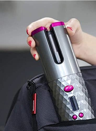 Klick&Tell Rizador de pelo inalámbrico con pantalla LCD, batería de 5200 mAh y temporizador, 6 modos de temperatura ajustables de rizador de pelo