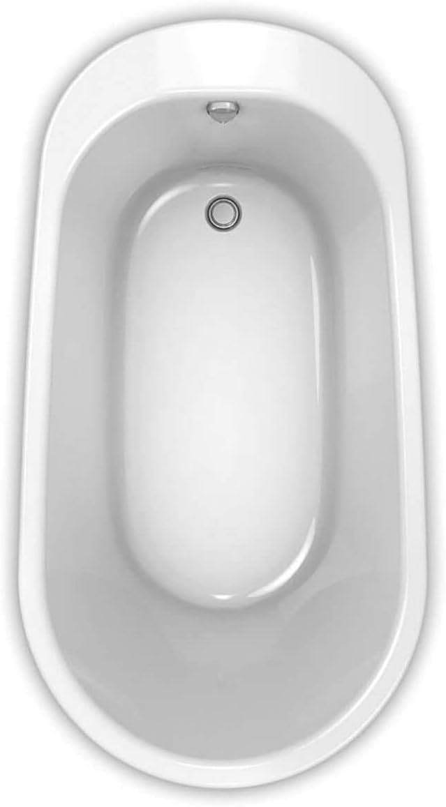 Sax – Bañera de drenaje reversible independiente de 5 pies, color blanco
