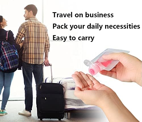RIIEYOCA Bolsa de embalaje vacía de plástico transparente líquido de viaje portátil de 12 piezas, con embudo, gotero, cepillo, utilizado para