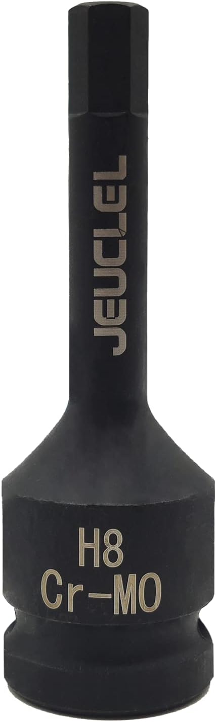 0.315 in Hex Impact Bit Socket, H8 12-Inch Impact Drive Allen Socket, Cr-Mo Acero Alargar Hex Destornillador Adaptador