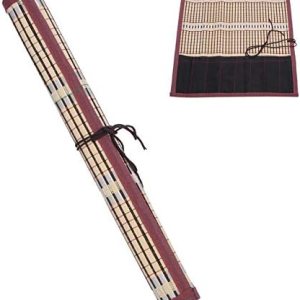 TOPINCN Pincel de pintura de bambú bolsa rodante de bambú para caligrafía pincel titular de pincel protector rollup para almacenamiento de pinceles TOPINCN Pincel de pintura de bambú bolsa rodante de bambú para caligrafía pincel titular de pincel protector rollup para almacenamiento de pinceles