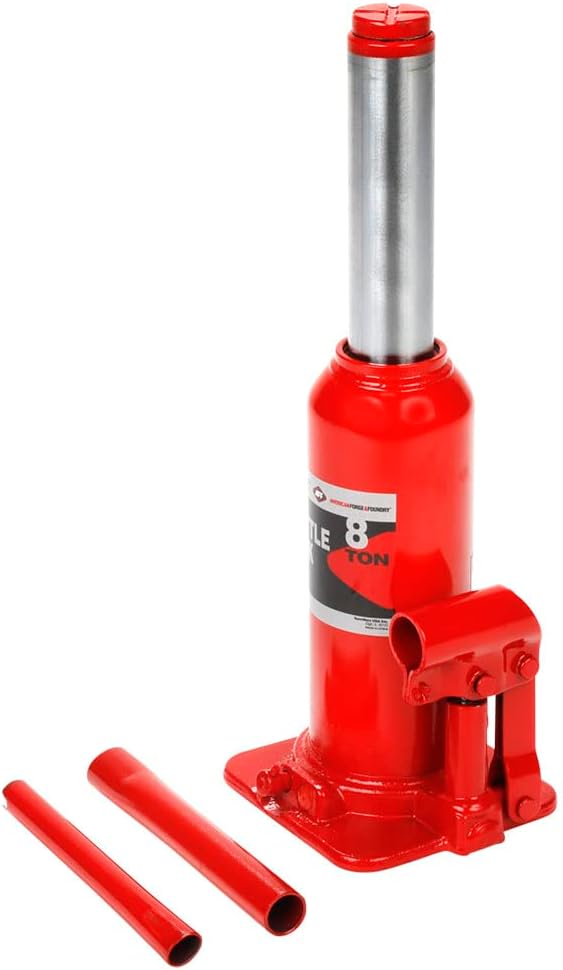 AFF Super Duty Gato de botella hidráulica de 8 toneladas, manual, cilindro soldado, construcción de acero de alta calidad, base forjada y soldada,
