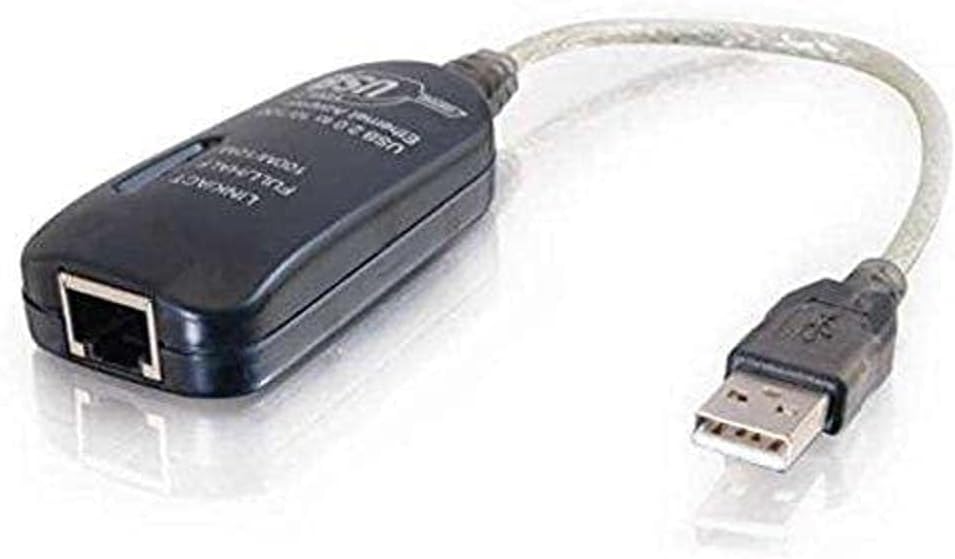 C2G 7.5 in Cable Adaptador USB 2.0 Fast Ethernet, color plateado