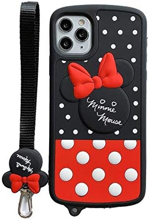 iFiLOVE Funda para iPhone 13 Pro Max Minnie Mouse, para niñas y mujeres, correa de silicona suave a prueba de golpes, funda protectora con correa