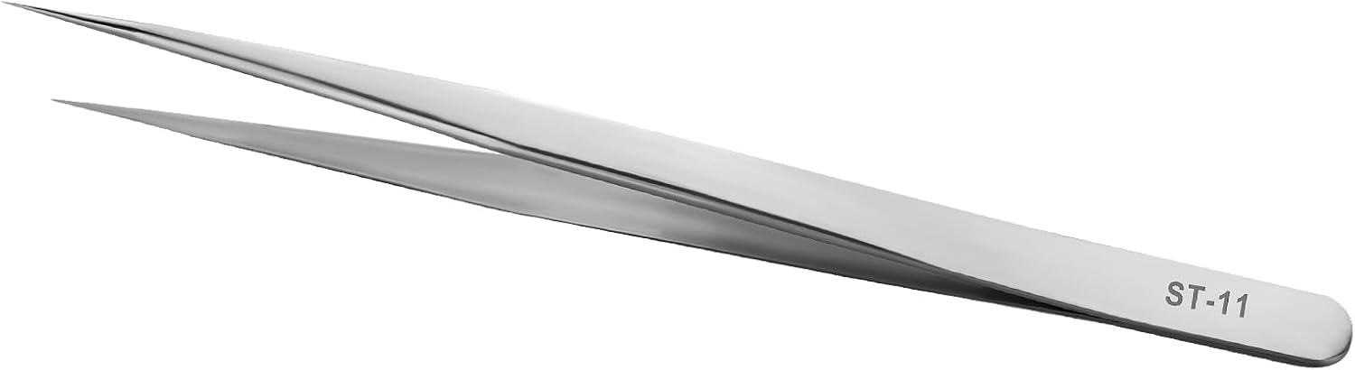 Ainiv Pinzas de precisión, pinzas puntiagudas de acero inoxidable, pinzas para máquina de coser, pinzas industriales no magnéticas, para