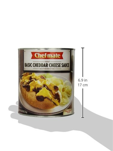 Chef-mate Salsa básica de queso cheddar, comida enlatada para macarrones con queso, 6 libras 10 onzas (#10 latas a granel) (paquete de 2)