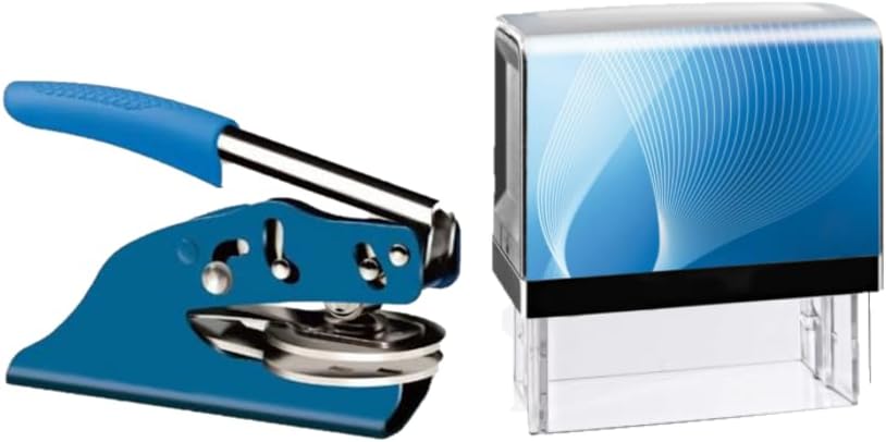 Hubco Sello de notario azul premium y sello notario azul Hubco 40 Sellos de notario autoentintados – Massachusetts