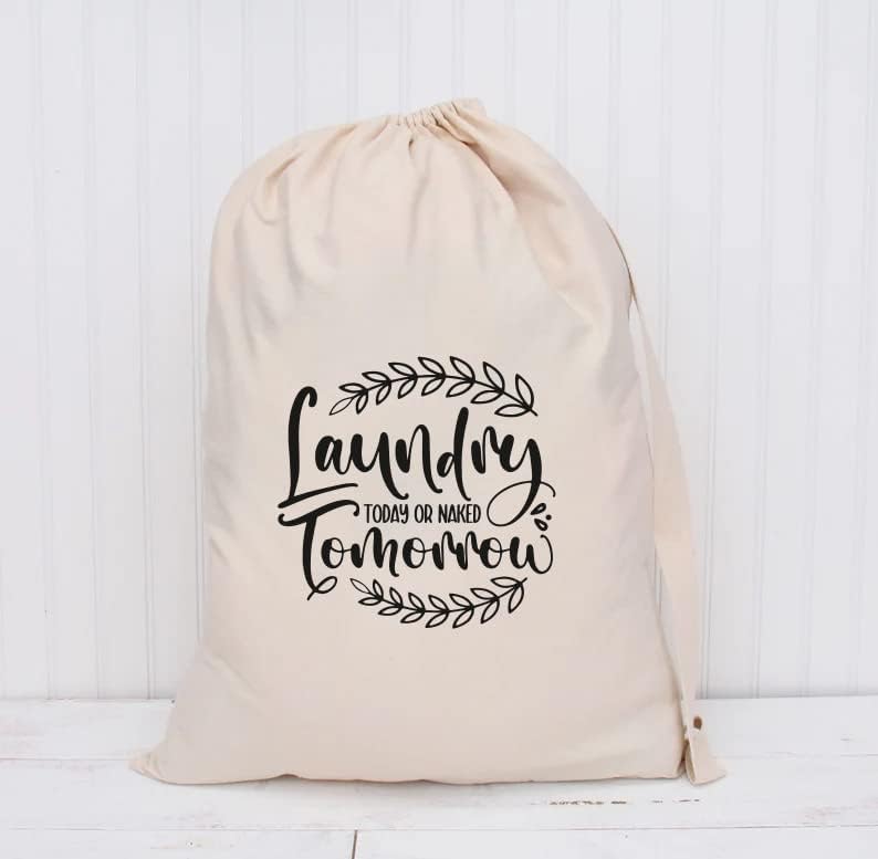 BIG EVENTS Bolsa de lavandería de algodón para ropa  Organizador de viaje  Bolsa ecológica de algodón 100% puro con cordón  Tamaño grande  Bolsa de