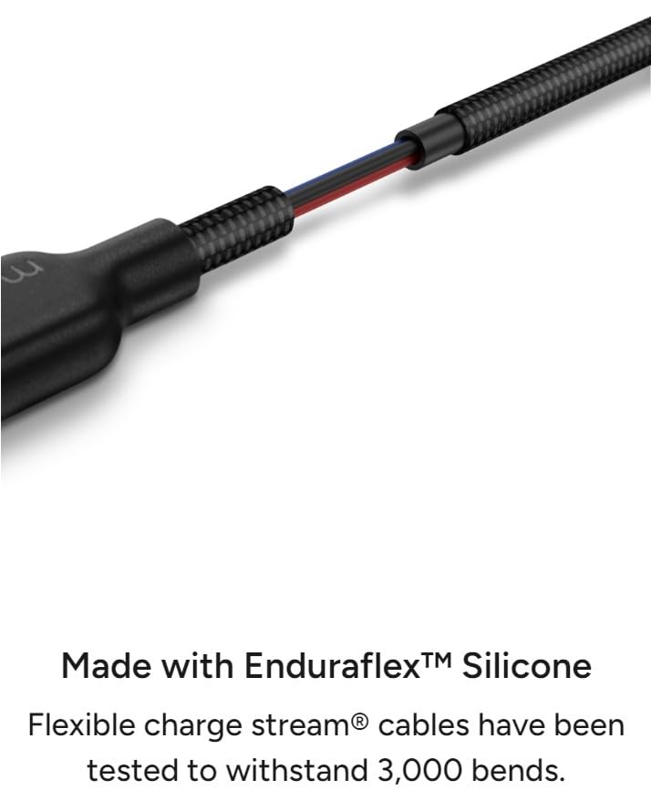 mophie Cable de silicona Charge Stream USB-C a Lightning de 3.3 ft3 pies, reforzado Enduraflex, carga rápida de 30 W, diseño ultraduradero y flexible
