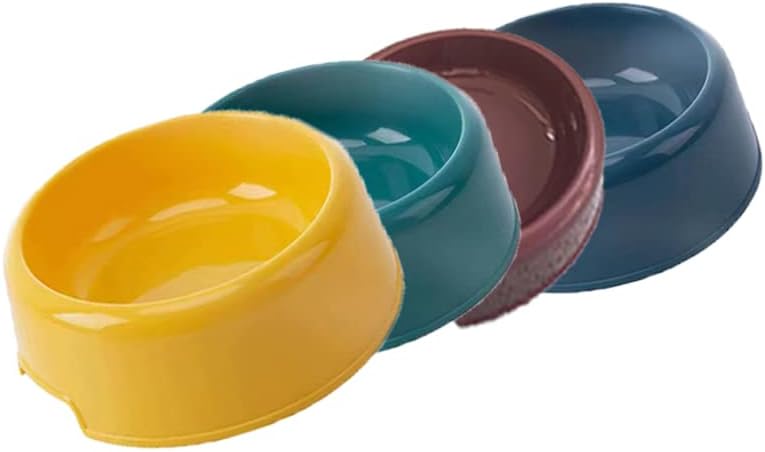 BOCHO Tazones de plástico para perros, platos de comida y cuenco de agua para perros, gatos u otros animales pequeños, juego de colores (colores del