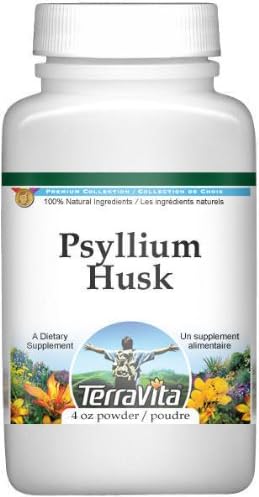 Terravita Polvo de cáscara de psyllium (fibra) (4 oz, ZIN 511409) – Paquete de 2