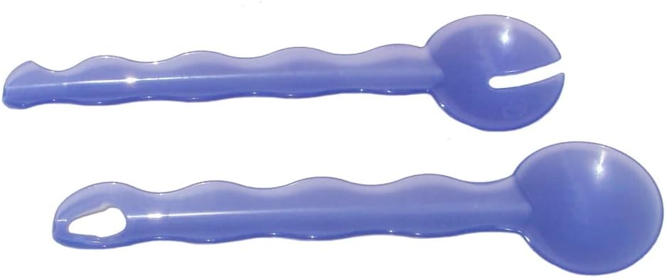 Tupperware Impressions – Juego de pinzas para servir ensaladas, cucharas entrelazadas, color morado
