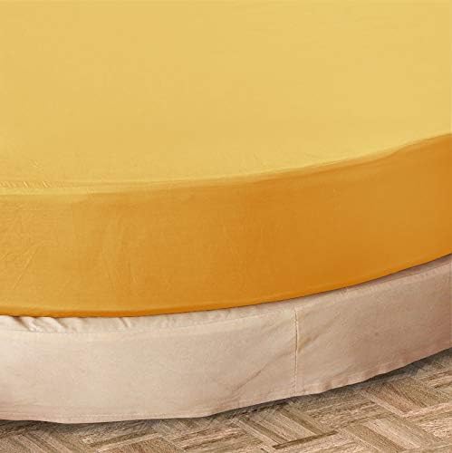 Lusso Mercato Sábana bajera redonda 100% algodón de 800 hilos, 1 sábana bajerainferior de 15 pulgadas de profundidad y 2 fundas de almohada, juego