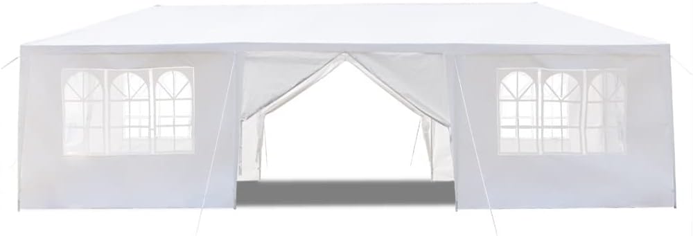 Tienda de campaña de 10 x 30 pies con toldo para cenador al aire libre, portátil, con 8 paredes laterales extraíbles para fiestas, bodas,