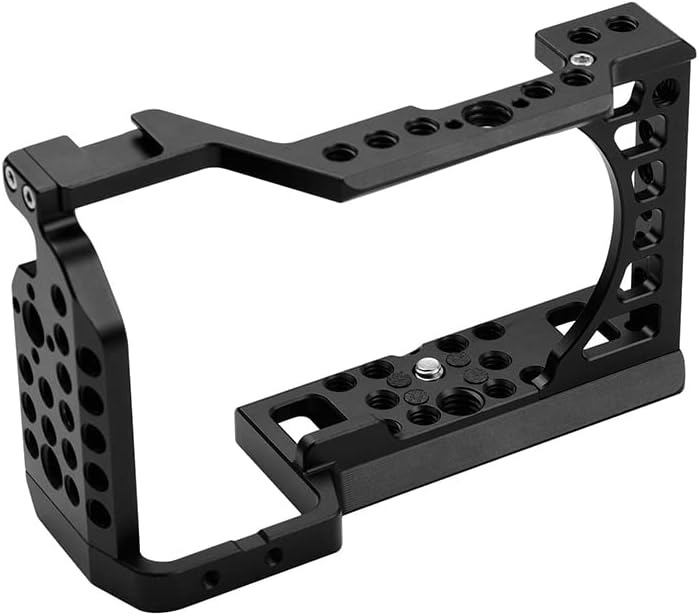 ANNTERY Jaula de cámara para Sony A6400, jaula de cámara Easy Hood para Sony Alpha A6400, estabilizador de aluminio para cámara de video para