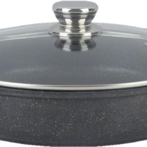 Neware Olla baja de mármol de aluminio fundido de 6 cuartos (12.6 in) Neware Olla baja de mármol de aluminio fundido de 6 cuartos (12.6 in)