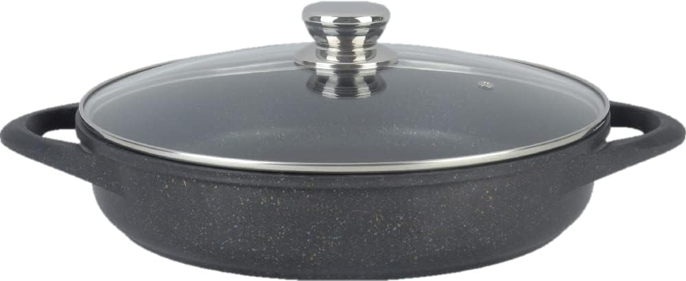 Neware Olla baja de mármol de aluminio fundido de 6 cuartos (12.6 in)
