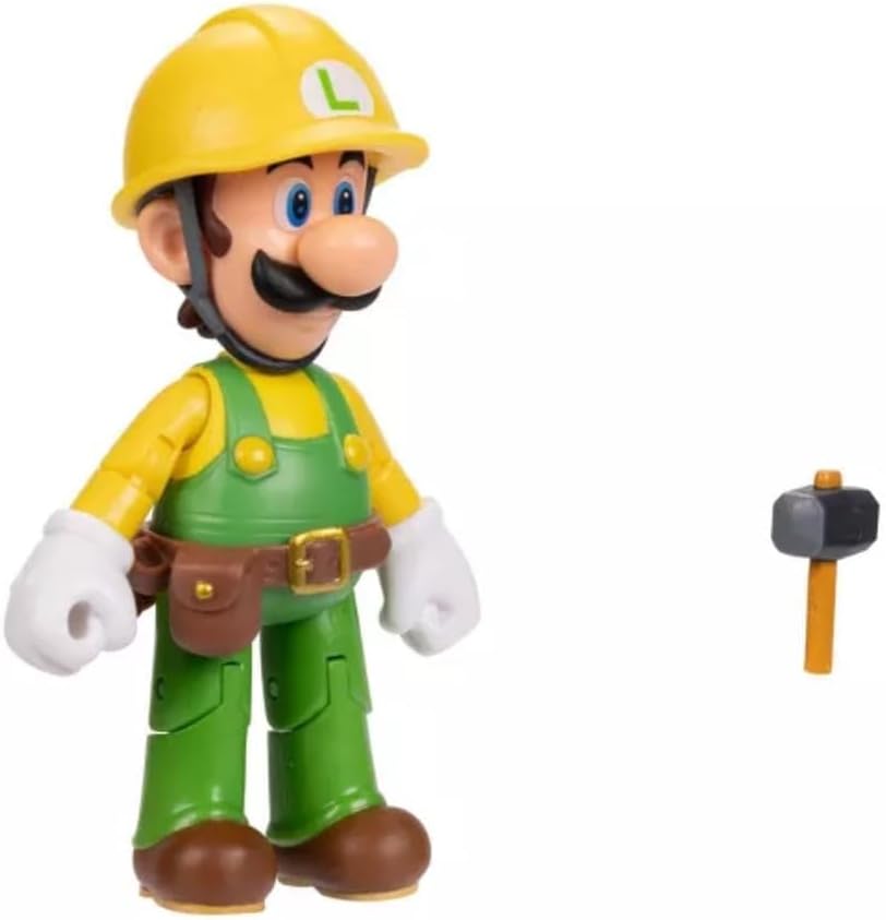 SUPER MARIO Builder Luigi – Figura de acción de 4 pulgadas