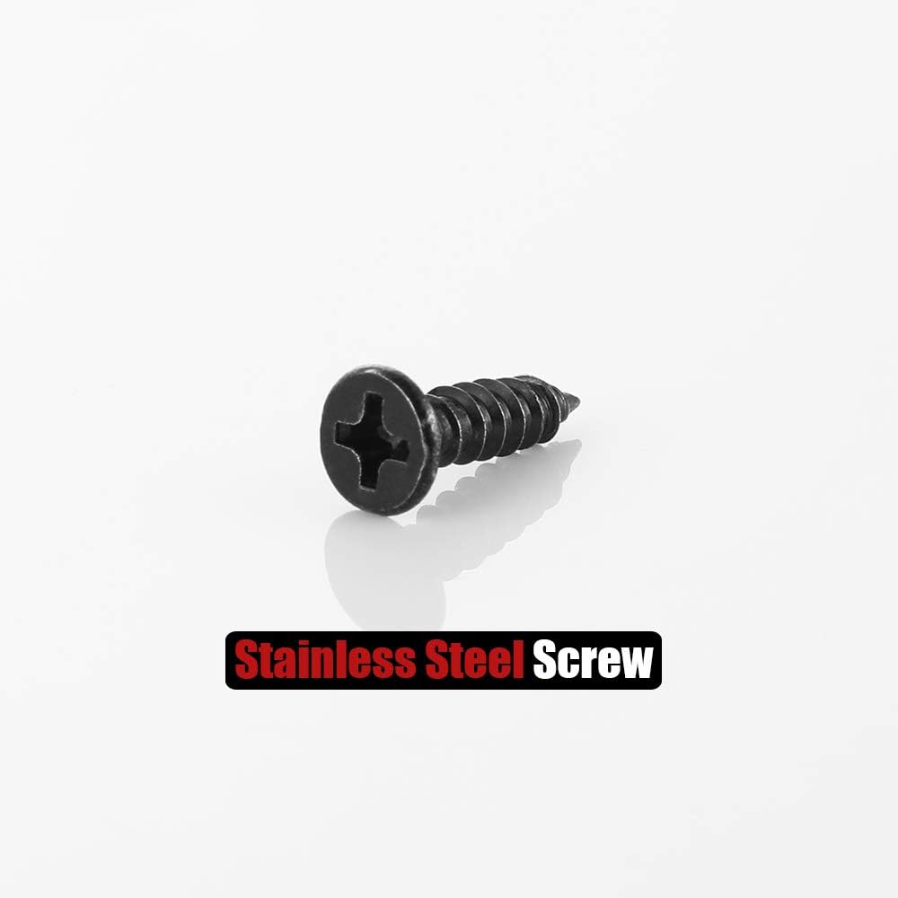 JQK Tornillo negro #4 x 12″, cabeza plana Phillips Tornillo para madera 18-8 SS galvanoplastia acero inoxidable negro, 4 x 12 pulgadas, 100 piezas,
