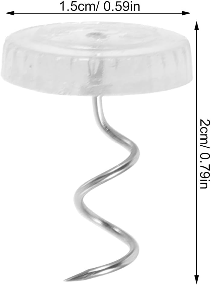 EXCEART 50 alfileres giratorios de cabeza transparente para falda de cama, pasadores giratorios para sujetar tachuelas de tapicería para fundas y