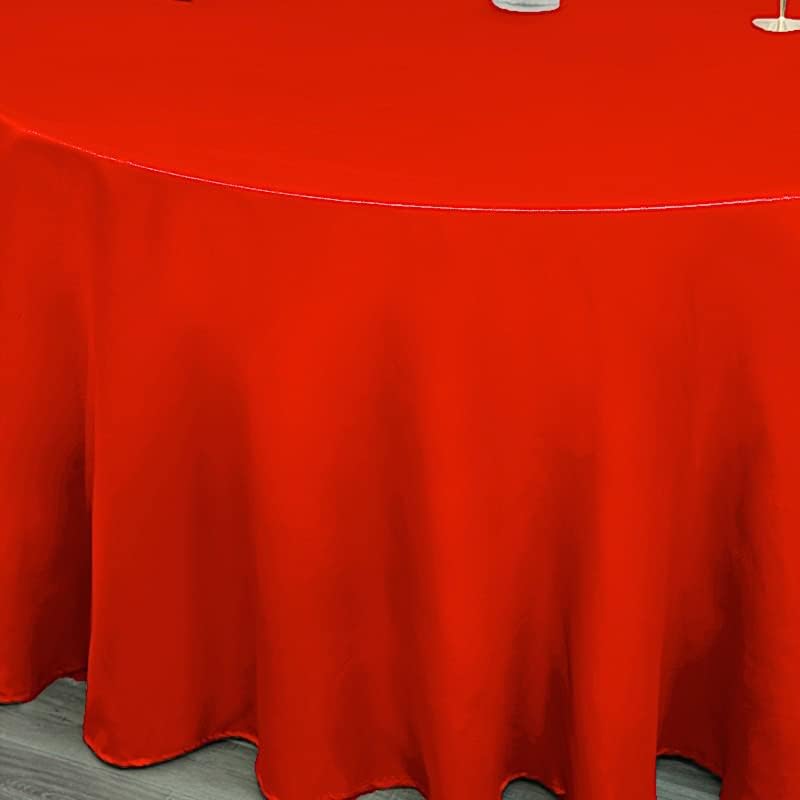 BalsaCircle Mantel redondo de satén rojo de 120 pulgadas para boda, fiesta, recepción, eventos, cocina, comedor