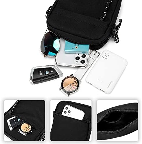 RchleaKry Mini bolsa cruzada para hombre, 7.4 x 5.3 pulgadas, bolsa de pasaporte de viaje para teléfono, bolsa para el cuello, bolsa de hombro